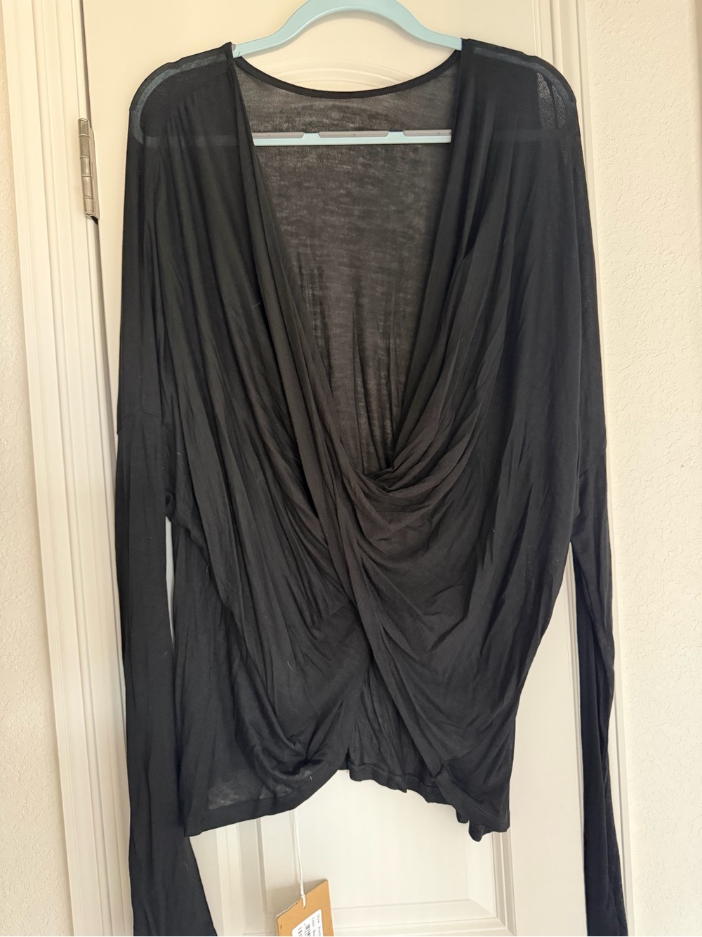 Marcella Waldorf Draped Long-Sleeve Women's Top - Black